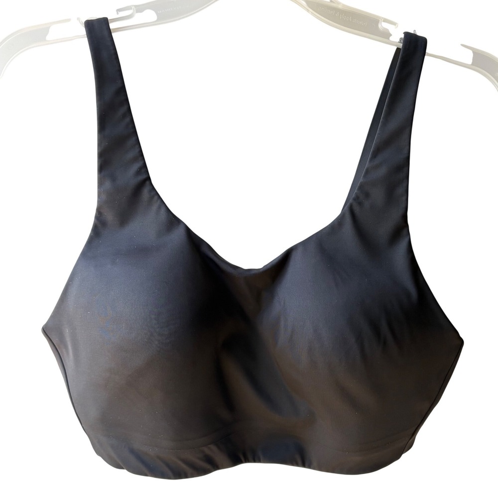 Athleta High Impact Sports Bra M Black Adjustable Mesh Activewear Workout